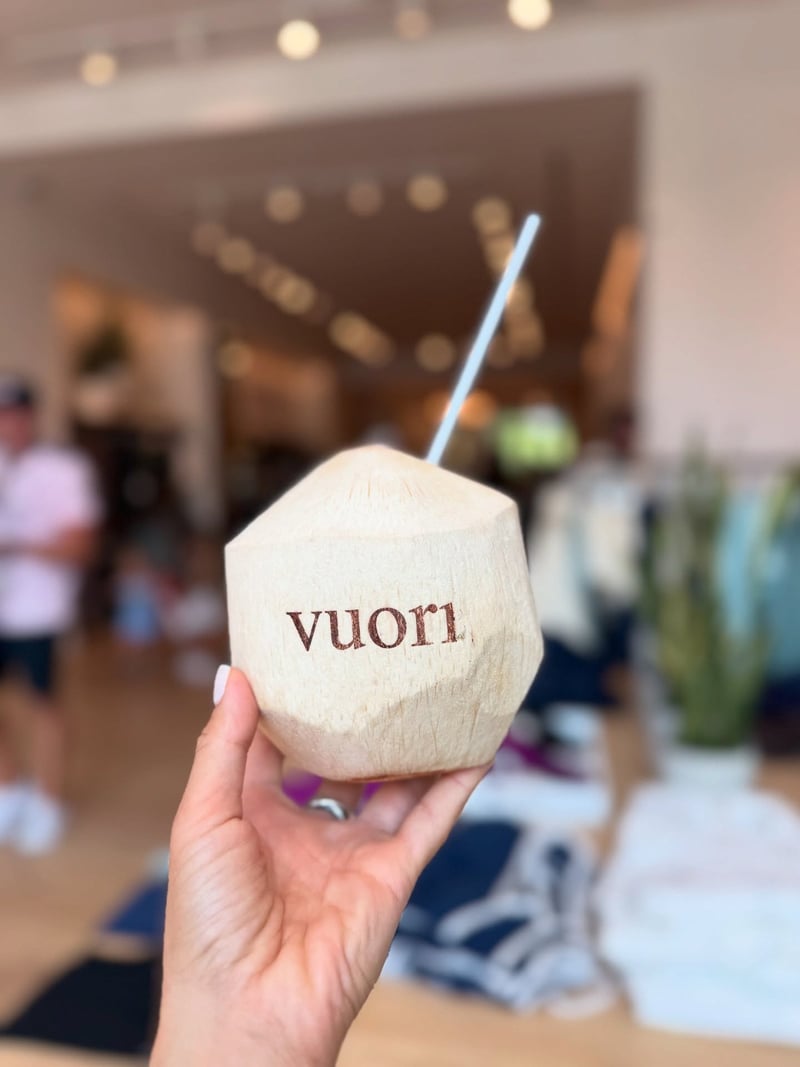 Custom-branded coconuts supplied for the Vuori Clothing in-store event in New York