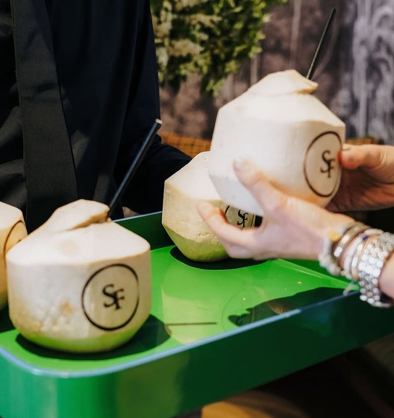 Hamptons Coconuts at a SmartFlyer New York event